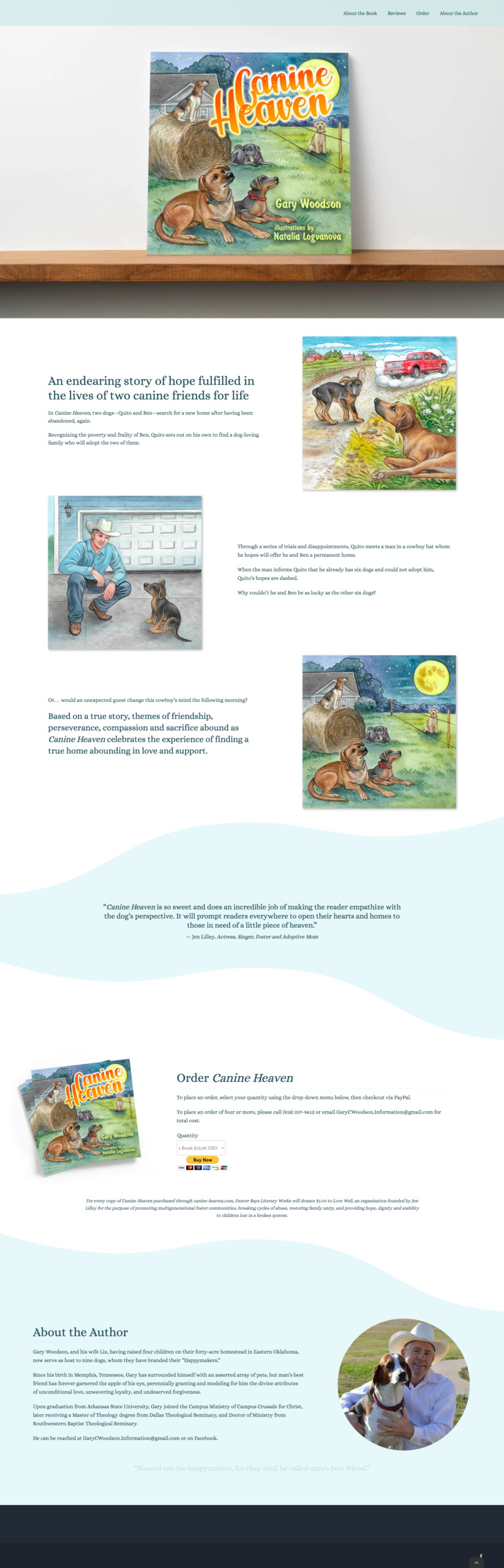 Canine Heaven Children's Book Homepage Design